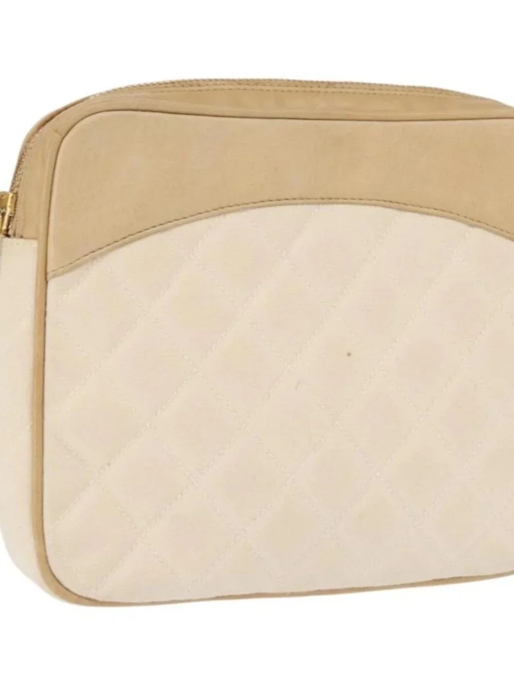 CHANEL Matelasse Waist bag Canvas Beige Gold CC Auth bs32356
